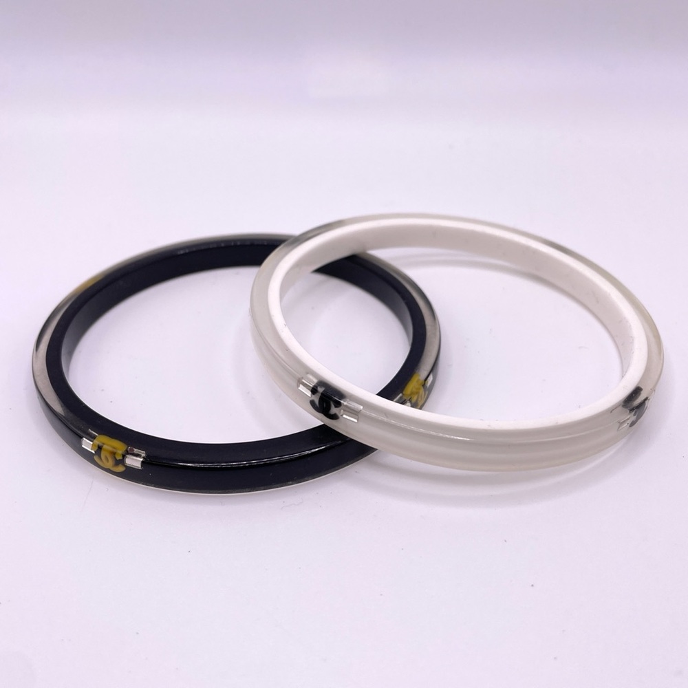Chanel Black and White Bracelets